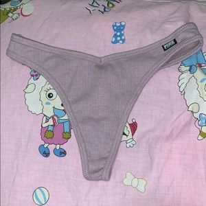 dreamy lilac ribbed thong